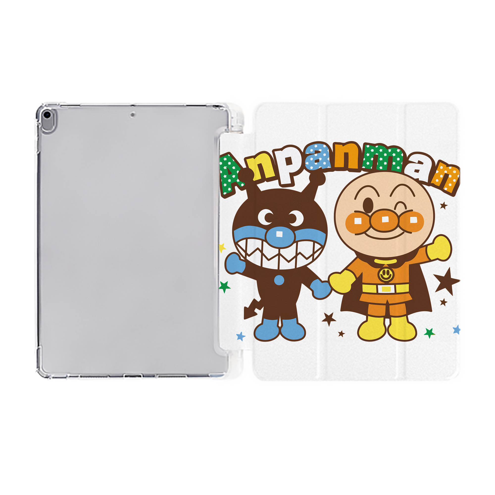 （画像用） アンパンマン Anpanman IPad ケース ペン収納付き 三つ折りスタンド PUレザー×シリコン 対応機種9.5/10.5/10.9インチ